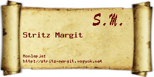 Stritz Margit névjegykártya