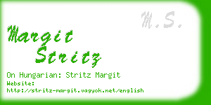 margit stritz business card